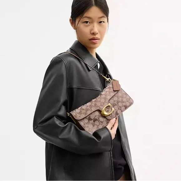 Coach Tabby 26 Medium Crystal Signature Jacquard Shoulder Bag Crossbody - Picture 5 of 16